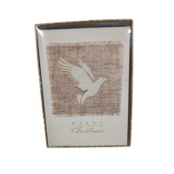 Vintage Graphique White Dove Christmas Holiday Greeting Cards 15 Count Embossed - Picture 1 of 3